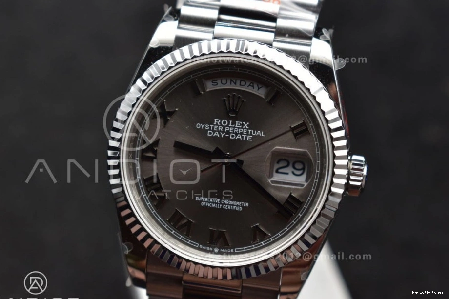 Best President 36 Weight) Bracelet Edition on Dial Grey Steel vr3255 684 SS 904L Efficient Roman QF (Gain V5 DayDate 0724